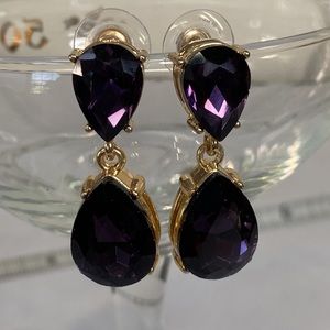Pear shape rhinestone tear drop earrings